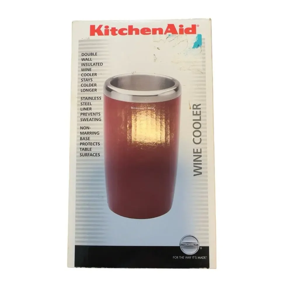 KitchenAid Double Wall Insulated Wine Cooler Red Stainless Steel Open Box